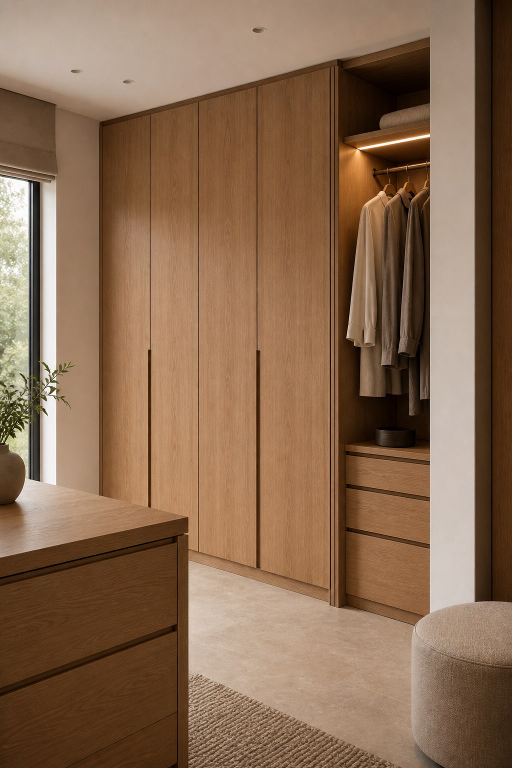 Maatkasten en dressing in hout