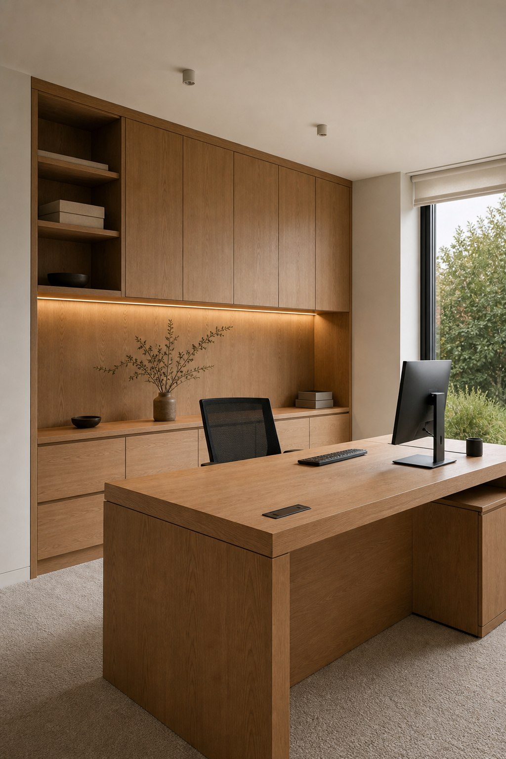 Bureaus en werkplekken met houten maatwerk